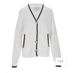 Varley Women's Coniston Cream and Navy Knit Cardigan